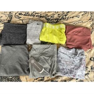 Women's Size Medium Athletic Lot Leggings Tank Tops Shorts Nike Under Armour